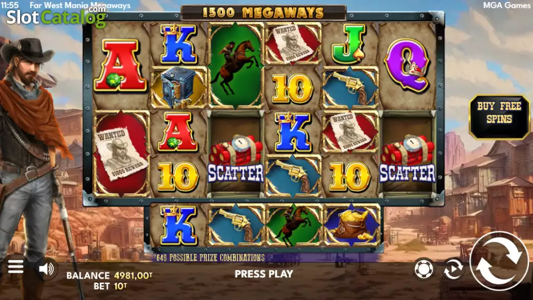 Far West Mania Megaways Gameplay
